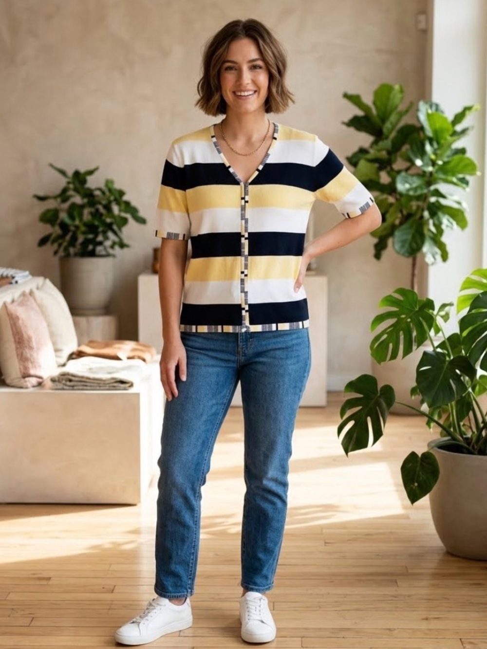 Christopher & Banks short sleeve light sweater, Size M
